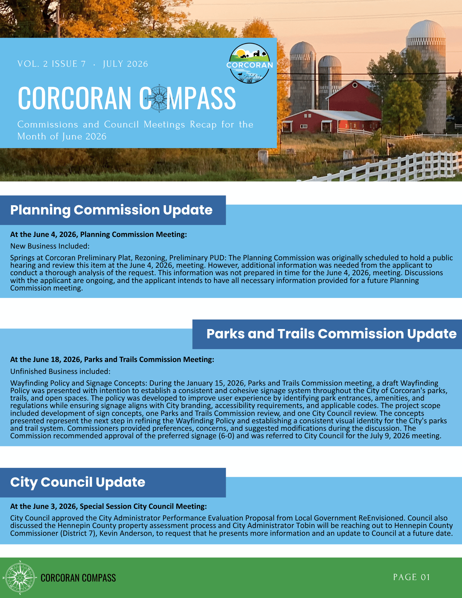 July 2026 Corcoran Compass Newsletter Cover Image
